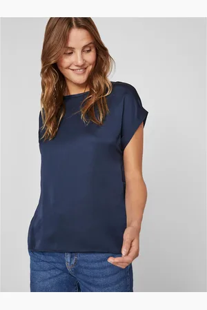 VILA Satin Crew Neck T-Shirt