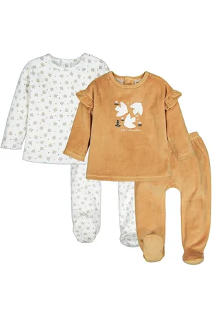 La Redoute Pack of 2 Pyjamas in Bird Print Cotton Mix Velour