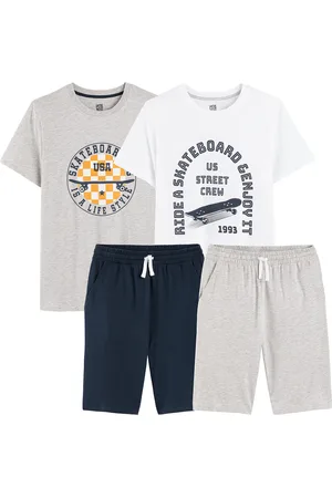 La Redoute Pack of 2 Short Pyjamas in Cotton with Skateboard Print