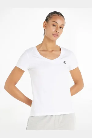 Calvin Klein Cotton V-Neck T-Shirt with Short Sleeves