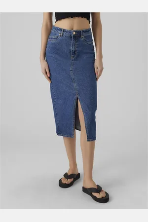 VERO MODA Denim Midi Skirt
