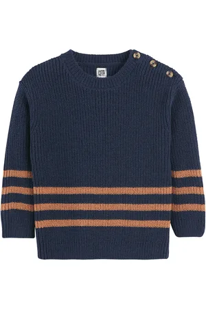 La Redoute Striped Chunky Knit Jumper with Crew Neck