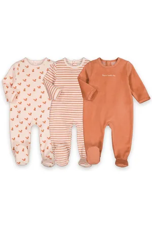 La Redoute Pack of 3 Sleepsuits in Velour