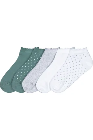 La Redoute Pack of 5 Pairs of Socks in Cotton Mix, Plain/Polka Dot Print