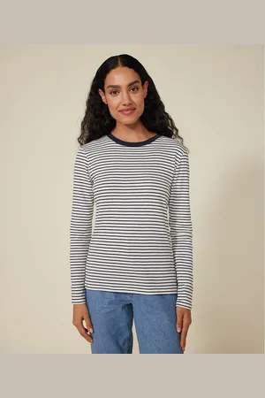 Petit Bateau Iconic Striped Ribbed T-Shirt with Long Sleeves