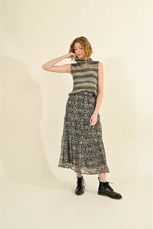 Molly Bracken Tribal Print Maxi Skirt
