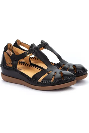 Pikolinos Cadaques Leather Sandals with Wedge Heel