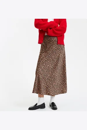 La Redoute Leopard Print Maxi Skirt in Matt Satin
