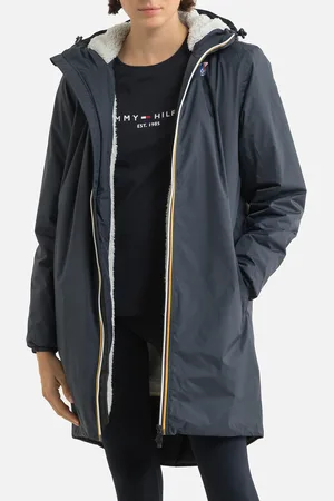 K-Way Le Vrai 3.0 Eiffel Orsetto Mid-Length Parka with Zip Fastening and Hood