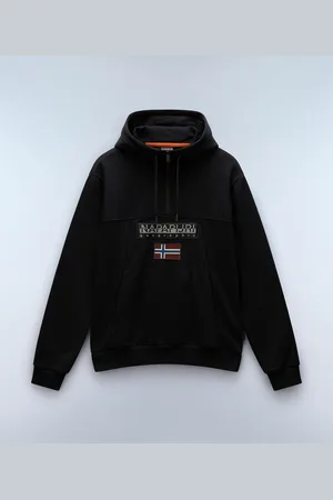 Napapijri Burgee Logo Print Hoodie in Cotton Mix