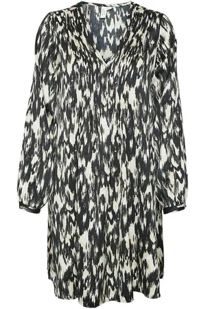 VERO MODA Graphic Print Mini Dress with V-Neck