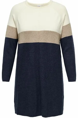 ONLY Striped Jumper Dress with Crew Neck