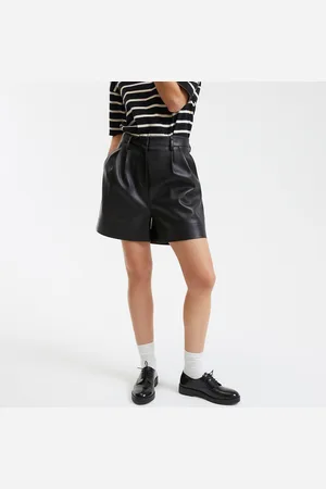 La Redoute Faux Leather Shorts with Pleat Front