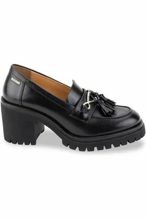 Les Tropéziennes par M Belarbi Victory Block Heel Loafers in Leather