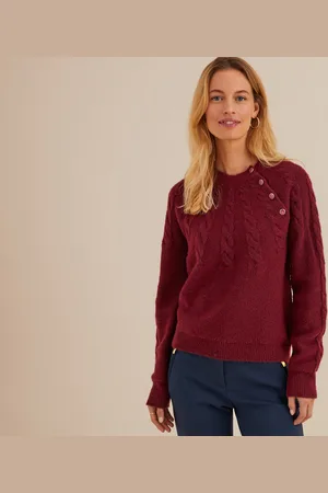 ANNE WEYBURN Chunky Knit Jumper with Crew Neck