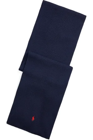 Ralph Lauren Embroidered Logo Scarf in Merino Wool