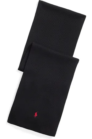 Ralph Lauren Embroidered Logo Scarf in Merino Wool