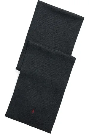Ralph Lauren Embroidered Logo Scarf in Merino Wool