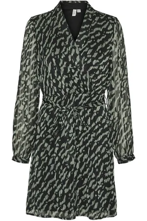 VERO MODA Printed V-Neck Mini Dress
