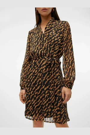 VERO MODA Printed V-Neck Mini Dress