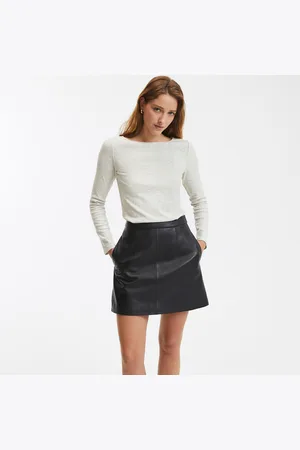 La Redoute Cotton Mix T-Shirt with Boat Neck and Long Sleeves