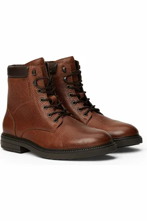 Tommy Hilfiger Leather Outdoor Boots with Faux Fur Lining