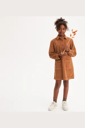 La Redoute Corduroy Shift Dress with Long Sleeves