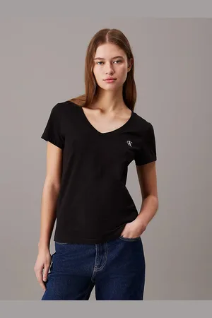 Calvin Klein Cotton V-Neck T-Shirt with Short Sleeves