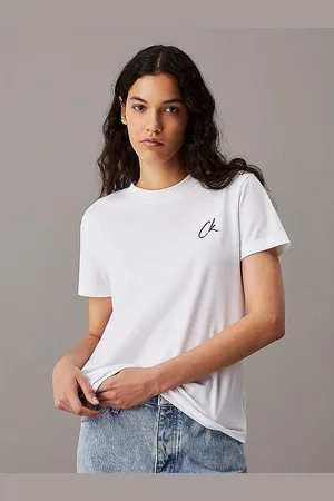Calvin Klein Cotton CK Logo T-Shirt with Crew Neck and Short Sleeves