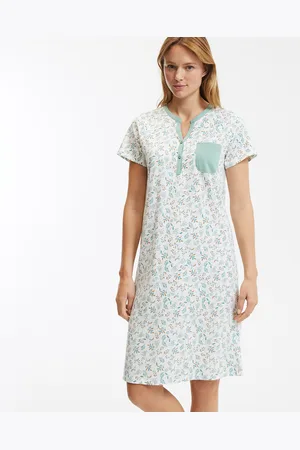 ANNE WEYBURN Cotton Nightdress with Short Sleeves