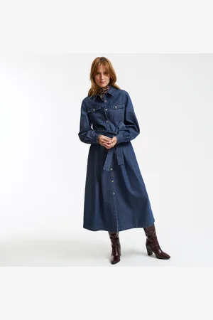 La Redoute Long Sleeve Shirt Dress in Denim