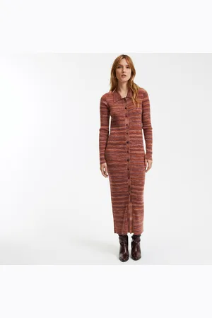 La Redoute Long Buttoned Dress with Long Sleeves and Polo Neck