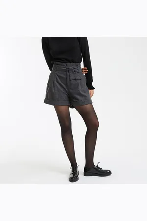 La Redoute Pleat Front Paperbag Shorts in Recycled Wool Blend