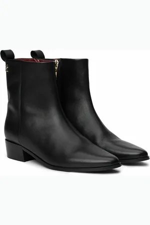 Tommy Hilfiger Leather Cowboy Boots with Block Heel