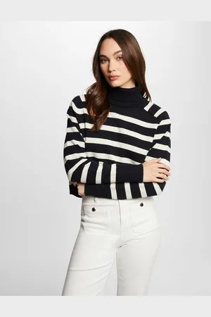 Morgan Breton Striped Turtleneck Jumper in Fine Knit