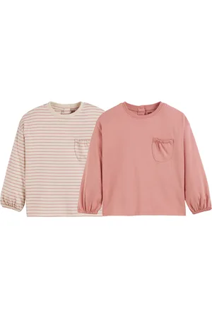 La Redoute Pack of 2 T-Shirts in Cotton with Long Sleeves, Plain/Striped