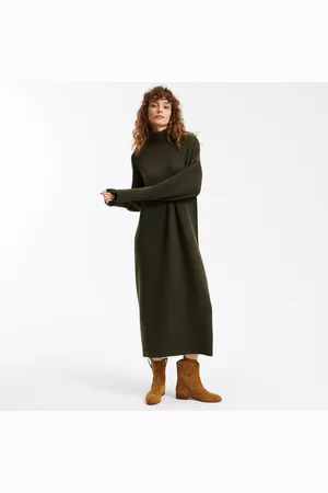 La Redoute High Neck Jumper Dress in Brushed Knit