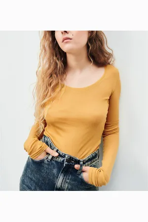 American Vintage Massachusetts Crew Neck T-Shirt with Long Sleeves