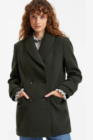 La Redoute Recycled Winter Pea Coat, Mid-Length with Button Fastening