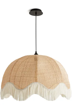 La Redoute Daphné 69cm Diameter Fringed Rattan Lightshade