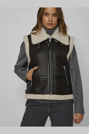 VILA Faux Leather Gilet