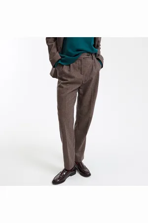 La Redoute Checked Cropped Cigarette Trousers in Wool Mix, Length 27.5"