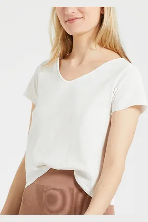 American Vintage Aksun Cotton T-Shirt with V-Neck and Short Sleeves