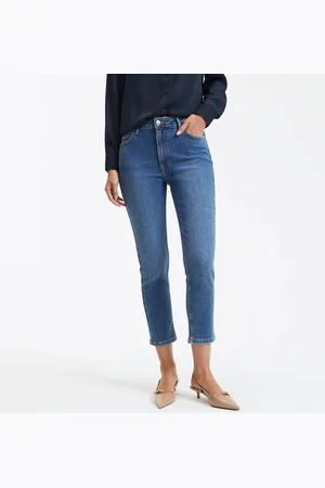 La Redoute Slim Fit Cropped Jeans with High Waist, Length 24"