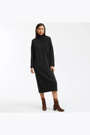 La Redoute High Neck Jumper Dress in Brushed Knit