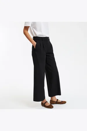 La Redoute Wide Leg Cropped Trousers with Pleat Front