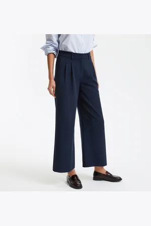 La Redoute Wide Leg Cropped Trousers with Pleat Front