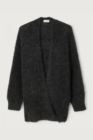 American Vintage Bymi Open Cardigan in Alpaca Blend, Mid-Length
