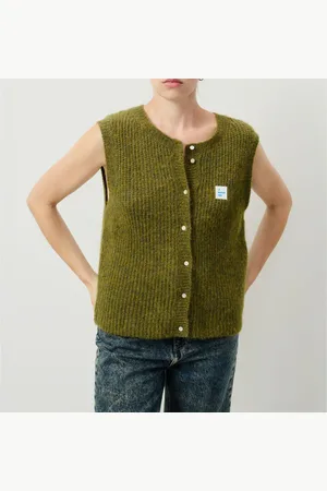 American Vintage East Sleeveless Cardigan with Crew Neck