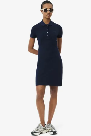 Lacoste Cotton Mini Shift Dress with Short Sleeves